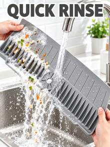 Alas Silikon Pelindung Percikan Keran Dapur, Alas Pengeringan Anti Noda untuk Wastafel Dapur, Rak Pengeringan Dapur, Alas Sabun untuk Wastafel Kamar Mandi, Botol Dispenser, Gelas, Perlengkapan Dapur, Aksesoris Kamar Mandi - A - View 4