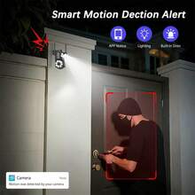 szsinocam Kamera Keamanan PTZ WiFi 2.4GHz Lensa Ganda 1080P, Pelacakan Manusia AI, Penglihatan Malam Berwarna, Audio Dua Arah, Alarm Deteksi Gerakan, Penyimpanan Cloud dan Kartu SD, Kamera Jaringan Pengawasan Rumah IP66 - Hitam - View 4