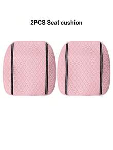 6/2pcs Universal Car Seat Covers, Pink Premium Faux Leather Seat Cushions With Crown Logo And Shiny Rhinestone Trim, Non-Slip Bottom, Breathable And Wear-Resistant, Car Seat Pads - Type a - View 21