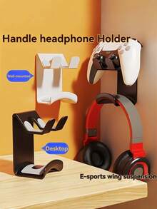 2-In-1 No-Drill Wall Mount Headphone And Game Controller Holder, Universal Headphone Stand With Storage Hook, Space-Saving Gaming Desk Organizer, Home Essential, Christmas Gift For Gamers - Multicolor - View 9