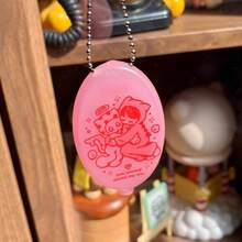 Dompet Koin Silikon Oval Motif Kartun Lucu, Tas Penyimpanan Earphone dan Lipstik Mini Portabel, Dengan Rantai Bola, Dompet Uang Receh Kecil yang Manis, Cocok untuk Anak Perempuan - A - View 3