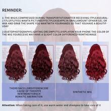 99J Red Burgundy Color 1pc Body Wave 13*4 Lace Frontal Synthetic Wig For Women Preplucked Cosplay Daily Party Heat Resistant Fiber Front Wig Wedding Gifts - Multicolor - View 8