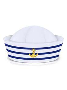 Hat With Ribbon Combination Sailor Hat For Boys And Girls Hat Decoration Accessory Set Hat Scarf Combination Cosplay Anime Costume Set Navy Style Outfit Event Costume Daily Wear Matching Party Gathering Holiday Outfit - Multicolor - View 13