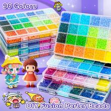 Kit creativo de cuentas fundidas de 2.6mm, llavero de rompecabezas con placa enchufable, colgante DIY, manualidad para aficionados, puede hacer varios patrones, regalos de cumpleaños, graduación, Día de San Valentín, fiesta, regalos hechos a mano para familia, amigos, compañeros de clase - Paquete de recambio de cuentas Perler - Ver 2