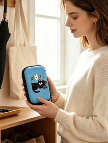 Cat Pattern Multi-Functional Zipper Pouch For USB Cable & U Disk - Protective Storage Organizer, Foldable Travel Bag,Portable Beauty Storage Bag,Multifunctional Storage Bag, Perfect For Halloween, Christmas And Other Holiday Gifts. - Multicolor - View 5