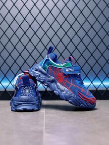 1 Pair Comfortable Fashion Lightweight Breathable Baby & Kids Sports Shoes With Easy-On/Off Strap Design, Suitable For Indoor/Outdoor All-Season Wear - Blue - View 5
