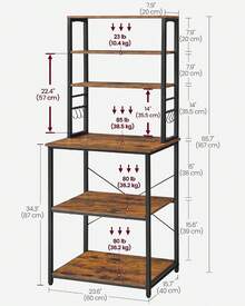 Storage Island & Carts - Rustic Café + Black. - View 6