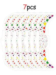 6pcs Holographic Sequin Freckle Stickers, Heart-Shaped Freckle Temporary Tattoo Stickers, Waterproof Glitter Temporary Tattoos, Shiny Star, Heart, Dot Pattern, Adult Party Holiday Daily Makeup Accessory - Multicolor - View 13