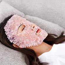 Natural Rose Quartz & Jade Eye Mask For Sensitive Skin - Handmade, Adjustable, De-Puffing, Migraine Relief, Headband Design, No Cooling Gel, Dark Circle Reduction, Sleep Aid - Multicolor - View 4