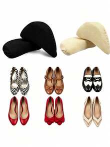 2 Pairs/Women's High Heel Shoe Toe Fillers Soft Comfortable Anti-Friction Foot Slide Half Size Insoles - Multicolor - View 5
