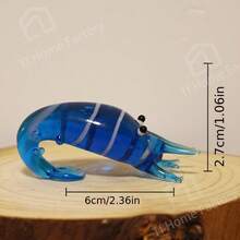 Handmade Colorful Glass Shrimp Statue - Perfect For Aquarium And Home Decor, Ideal Holiday Gift - A - View 4