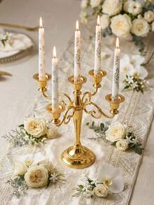 1pc/Set Bohemian Style Zinc Alloy 5-Head/3-Head Candlestick, Suitable For Home Life, Wedding, Home Decor, Party, Gift, Restaurant, Fireplace Decor, Family Gathering, Graduation Gift, Housewarming Gift, Wedding Gift, Mother's Day Gift, Girlfriend Gift - Multicolor - View 15
