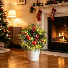 Artificial Potted Plants - Red - View 7