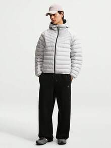 Nike 男款 AS M NK WR LTWT FL MCRO CHNL J 薄款羽絨短夾克 JA0742-097 - 灰色 - 查看 5