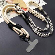 1PC Floral 2-Strand 3-In-1 Braided Crossbody Phone Lanyard, Adjustable Floral Braided Phone Strap, Dual-Use Crossbody Bag And Wrist Strap, Vibrant Color Durable Nylon, Suitable For All Phones, Perfect For Outdoor Activities, Metal Buckle, Random Color - Multi-color Woven Crossbody Strap - View 7