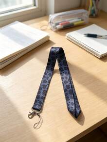 1pc Vintage Leopard Print Lanyard With Metal Buckle, Long Neck Strap For Student Campus ID Card, Badge, Phone, Keys, Gift Or Daily Use - Multicolor - View 3