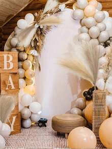 120/100/90/70pcs Pampas Grass, Artificial Reed, Artificial Pampas Grass, High Fluffy Artificial Flowers, Bedroom Decor, Bohemian Style Decoration, Pampas Grass Vase Filler, Farmhouse Home Wedding Decor, Pampas Grass Vase, Suitable For Living Room, Bedroom, Kitchen, Decorative Gift, Birthday, Graduation Celebration, Autumn Decor, Autumn Theme Arrangement - Brown - View 4
