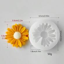 1pc Perforated Daisy Silicone Multi-Function Candle Mold - White - View 4