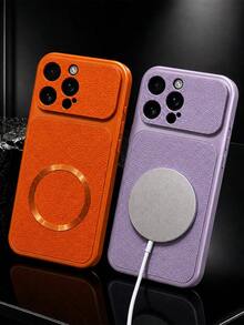 MewTrek Luxury Litchi Texture PU Leather Phone Case, Magnetic Ring Design, Large Camera Cutout, Full Coverage Shockproof Anti-Drop Protective Case Compatible With Iphone, Compatible With Samsung Galaxy Honor, Compatible With Xiaomi Reno MOTO - Purple - View 5