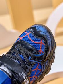 1 Pair Comfortable Fashionable Lightweight Breathable Baby & Kids Sports Shoes With Easy On/Off Strap Design, Suitable For Indoor/Outdoor All-Season Wear - Blue - View 6