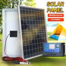 30W Portable Solar Panel Kit For Garden And Villa, Optional 100A Controller, 12V-18V-24V Output, USB 5V Solar Charger, Suitable For Power Bank, Phone, Watch, Home Solar Panel, Whole House Solar Panel, Solar Power Bank - Black - View 2