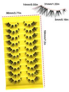 10 Pairs Full Strip False Eyelashes, Thick Fluffy Voluminous Lashes With Clear Band, Dramatic Wispy 3D Faux Mink Style, Dense Natural-Looking Eye Lashes, Soft Lightweight Reusable Fake Lashes For Daily Makeup, Party & Glam Looks - View 4