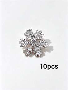 10pcs Christmas Rhinestone Snowflake Hair Clips, Girls Autumn/Winter Side Bangs Clips, Loose Hair Clips, Premium Hair Accessories - Multicolor - View 12