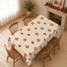 1pc Autumn Plaid Pumpkin Acorn Tablecloth, Rustic Country Style Stain-Resistant Decorative Dining Table Cloth, Suitable For Christmas Table Decor, Picnic Tablecloth, Holiday Celebrations, Wedding Party Gatherings, Birthday Banquets, Daily Dining Table, Kitchen And Restaurant Decoration, All Seasons, Home Decor - Multicolor - View 8