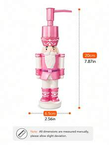 1pc Christmas Nutcracker Soap Dispenser, Pink Refillable Liquid Hand Soap Pump Bottle, Bathroom Vanity, Kitchen Sink Countertop Lotion Dispenser, Holiday Home Decor, Christmas Gift - D - View 8