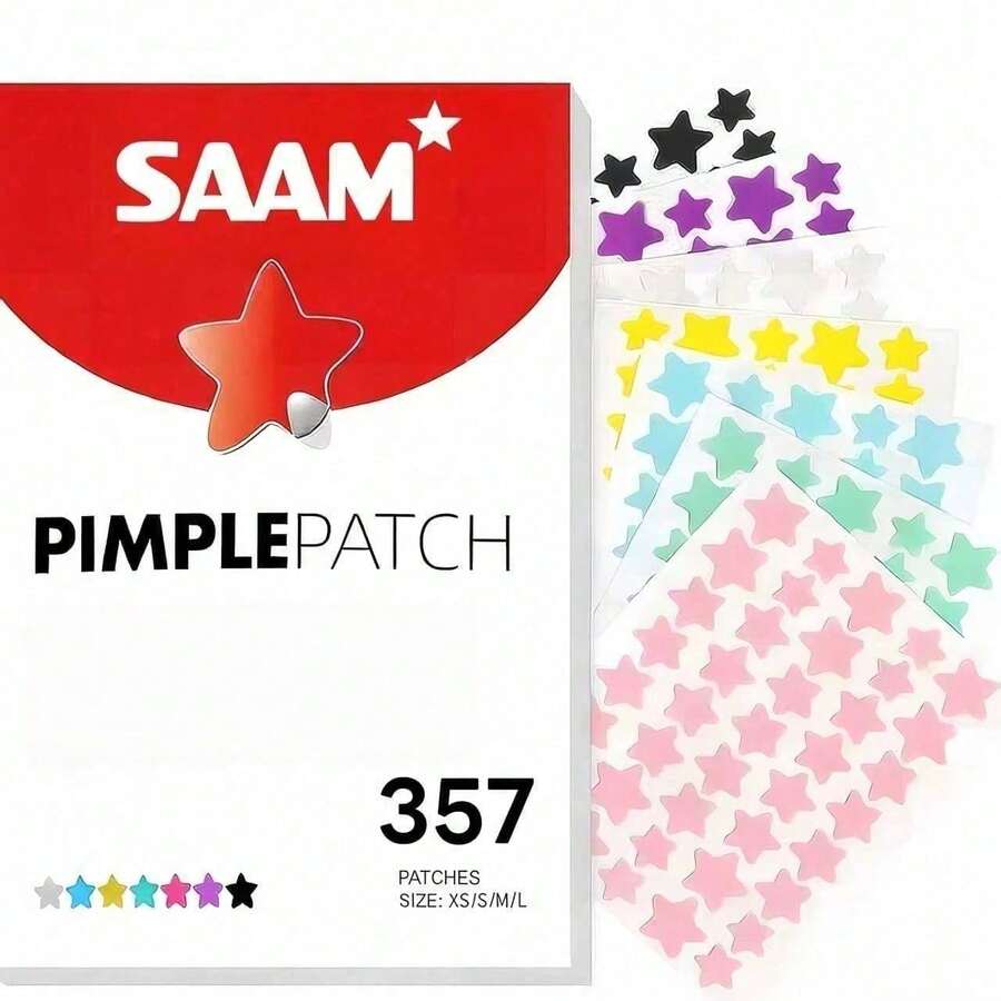 357/1pc Star Decorative Stickers, 7 Colors, Invisible Waterproof Stickers, Colorful Five-Pointed Star Shape, Concealer Stickers, Suitable For Date Concealment Emergency, Birthday Makeup Gift, Morning Quick Concealment, Halloween Decoration - Multiple Styles - View 1