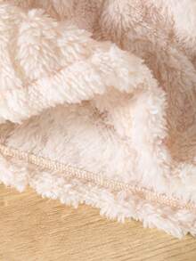 Young Girls Minimalist Fashion Beige High Neck Long Sleeve Suede Waist Dress, Autumn/Winter New Style - Beige - View 8