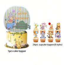 Disney Kitchen & Dining Dessert Decor Tools Winnie The Pooh Cake Decoration Set, Cartoon Character Dessert Toppers With Honey Pot, Suitable For Birthday Celebrations, Halloween, Christmas And New Year Party Decorations - View 6