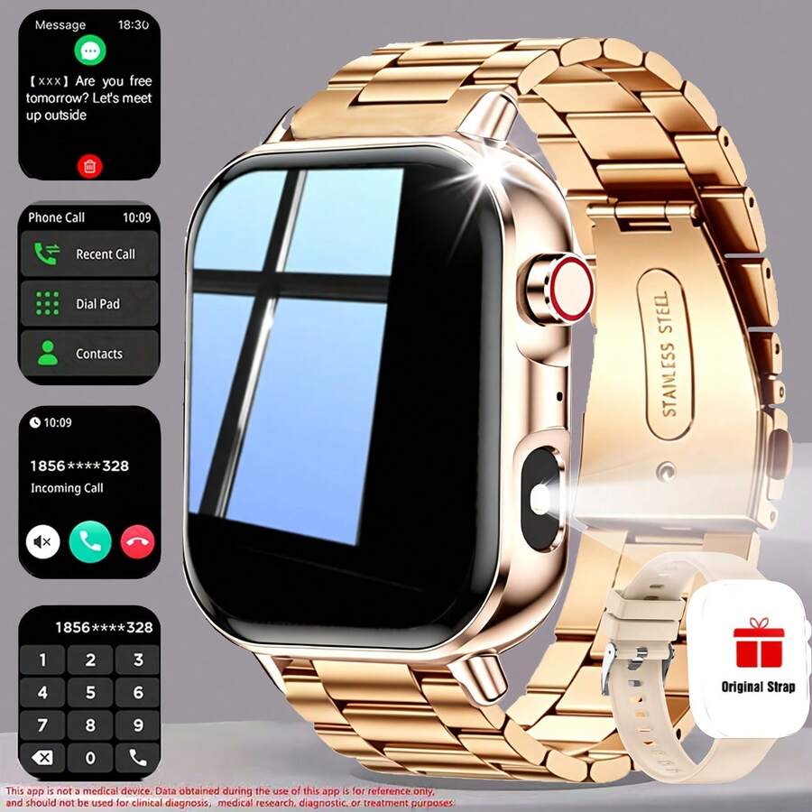 1.83-Inch Full-Screen Touchscreen Smartwatch Suitable For Both Men And Women. It Features Call Functionality, A Pedometer, Multiple Sports Modes, Bluetooth Calling , Notifications For Android &IOS Phones. Christmas Gift For My Husband And Children - View 1