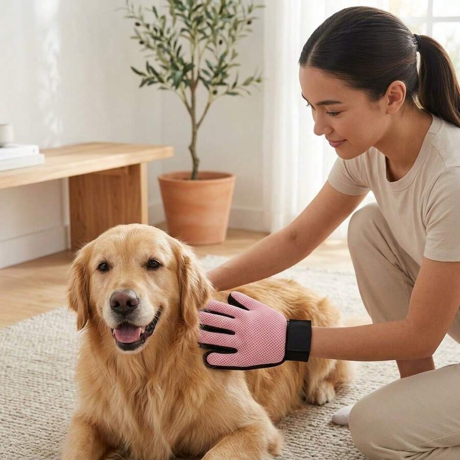 1pc Pet-Friendly Grooming Glove, Silicone Multi-Function Deshedding ...