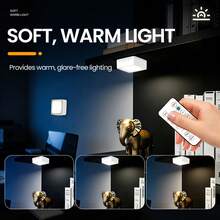 2 Packs Remote Touch LED Wall Sconce, Magnetic Stick-On Puck Light, 3 CCT Dimmable Battery Powered Under Cabinet Light With Timer Function, Wireless Wall Sconce For Bedroom, Stairway, Closet, Display Shelf - 2 Pcs - View 8