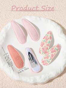 40件/組田園花卉印花水滴髮夾，防滑且穩固的新鮮瀏海夾，適合返校季 - 混合色 - 查看 4
