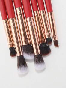 7Pcs Professional Eye Makeup Brush Set,Precision Cosmetic Brushes For Eyeshadow Blending, Eyeliner & Eyebrow Grooming - Red - View 5