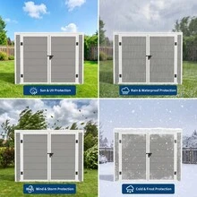 42 Cu Ft Resin Outdoor Storage Outdoor Storage Unit – Lockable, Weatherproof & UV-Protected Horizontal Cabinet For Trash Cans, Garden Tools, Patio & Pool Accessories - A - View 5