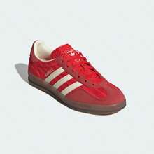 Adidas 三葉草originals Gazelle Indoor低筒復古德訓T頭鞋女子板鞋 - 紅色/白色 - 查看 5