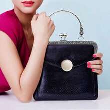 2pcs Vintage Elegant Metal Wallet Frame Handle With Buckle Lock - Fashionable Replacement Chain Set, Smooth Embossed Metal Handbag + 60cm Chain Crossbody, Bead Closure, Retro Style, Mouth Gold Bag Accessories, Handmade Fabric DIY - Multicolor - View 5