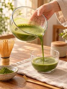 1pc INS Minimalist Transparent Glass Matcha Bowl With Pouring Spout, Japanese Ritual Tea Bowl Tea Sea Tea Dispenser, Large Capacity Kitchen Drinkware, Home Tea Set Accessories, Matcha Tools, Matcha Plate, Large Capacity Can Be Used As Salad Porridge Juice Bowl, Back To School, Christmas, Halloween - Multicolor - View 3