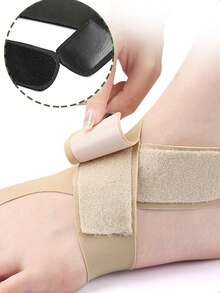 Elastic Toe Separator Socks, Anti-Friction, Hook And Loop Design, Adjustable Toe Separator - Apricot - View 2