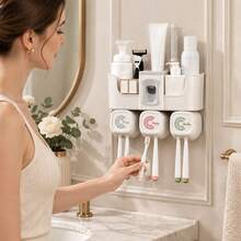 Durable Plastic Toothbrush Stand Organizer - Multicolor - View 2