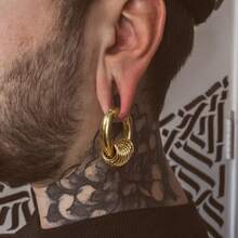 1pc 6mm Vintage Gothic 9-Ring Ear Gauge Expander 316L Stainless Steel Ear Stretch Piercing Jewelry Unisex - 1314 - View 5