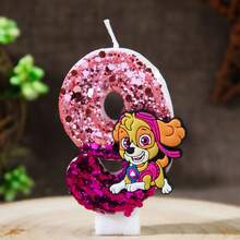 Paw Patrol Creative Dog Team Cartoon Sky Sequin Number Candles 0-9, Birthday Cake Decoration Candles Party - Multicolor - View 39