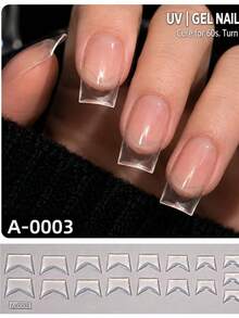1 miếng dán móng nghệ thuật kiểu French tip trong suốt tàng hình, 6 kiểu dáng, phù hợp để sửa móng và nối móng, decal nghệ thuật móng gel UV - Nhiều màu - Xem 7