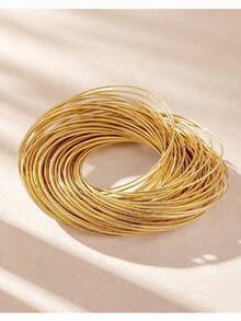 A Metallic Ornate Elegant Niche Commuter Vintage Design Sense Hand Accessory - Yellow Gold - View 3