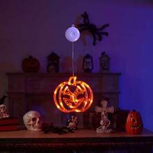 1pc Halloween Pumpkin Light, Suction Cup Light, Indoor String Lights With Timer Function, Create Scary Atmosphere Decoration, Suitable For Halloween, Various Room Walls, Holiday Decoration, Battery Powered (Batteries Not Included) - Suction Cup Light - View 9
