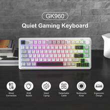 MageGee GK950 75% Wired Mini Membrane Keyboard, 80 Keys RGB Backlit Computer Keyboard, Volume Rotary Knob, 19 Keys Rollover, Two-Step Feet, Top-Printed Keycaps Silent Typing Gaming Keyboard For PC Laptop Windows - View 4