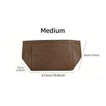 Bolso de mano con forro interior de fieltro organizador, bolso de mano con múltiples bolsillos con cremallera y portavasos, accesorios esenciales para vacaciones - Café - Ver 5